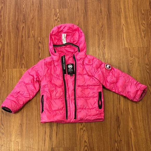 Canada Goose Size 4-5 Pink Hooded Lightweight Puffer Jacket - Picture 1 of 16